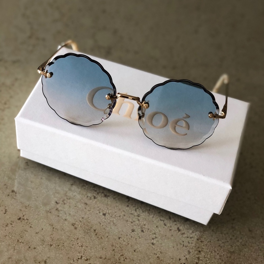 Chloé Sunglasses Rosie Flower Blue and Gold
